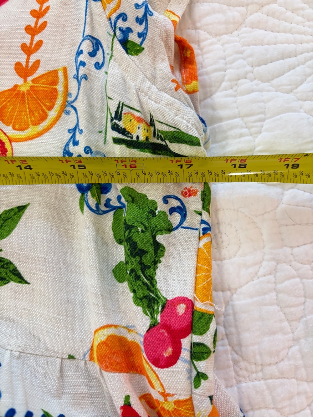 PRELOVED SZ M Jane & Delancey Tiered Maxi Dress in White with Bright Citrus - Picture 4 of 6